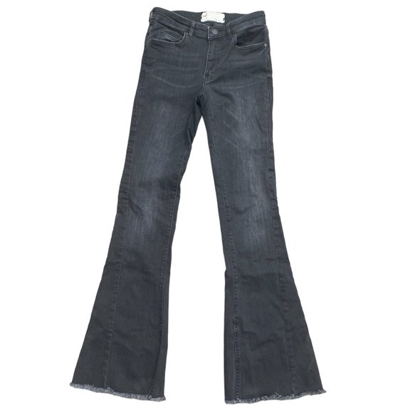 Free People Split Leg Flare Jean Low Rise Raw Distressed Boho Cowgirl Hippie-26